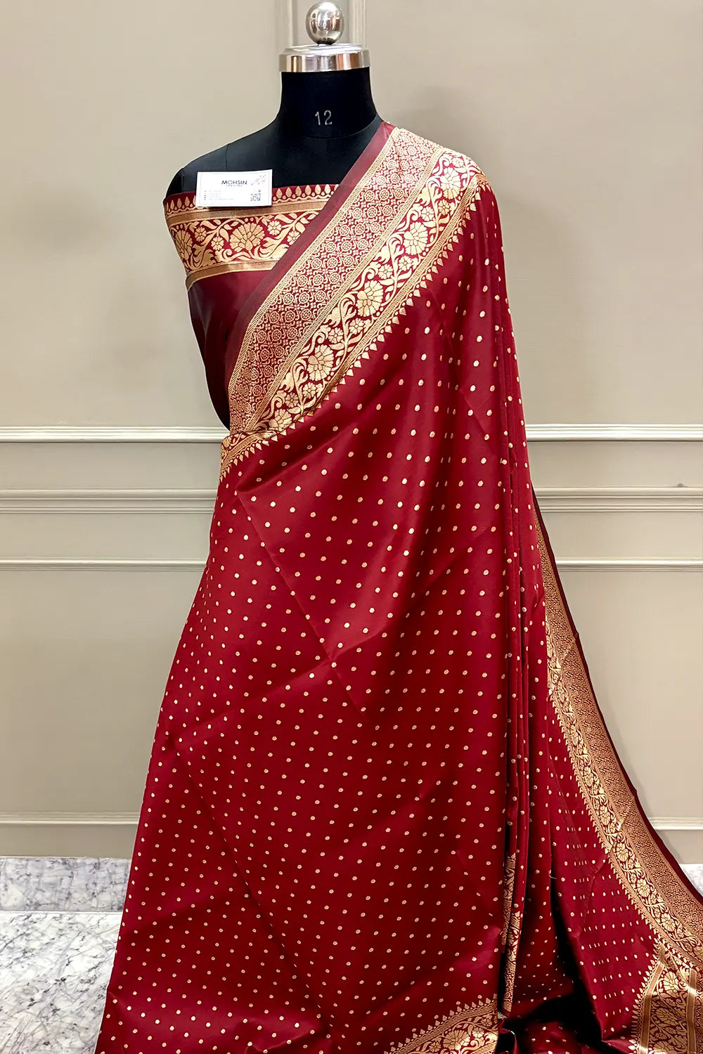 Maroon Banarasi Silk Saree