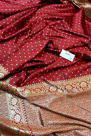Maroon Banarasi Silk Saree