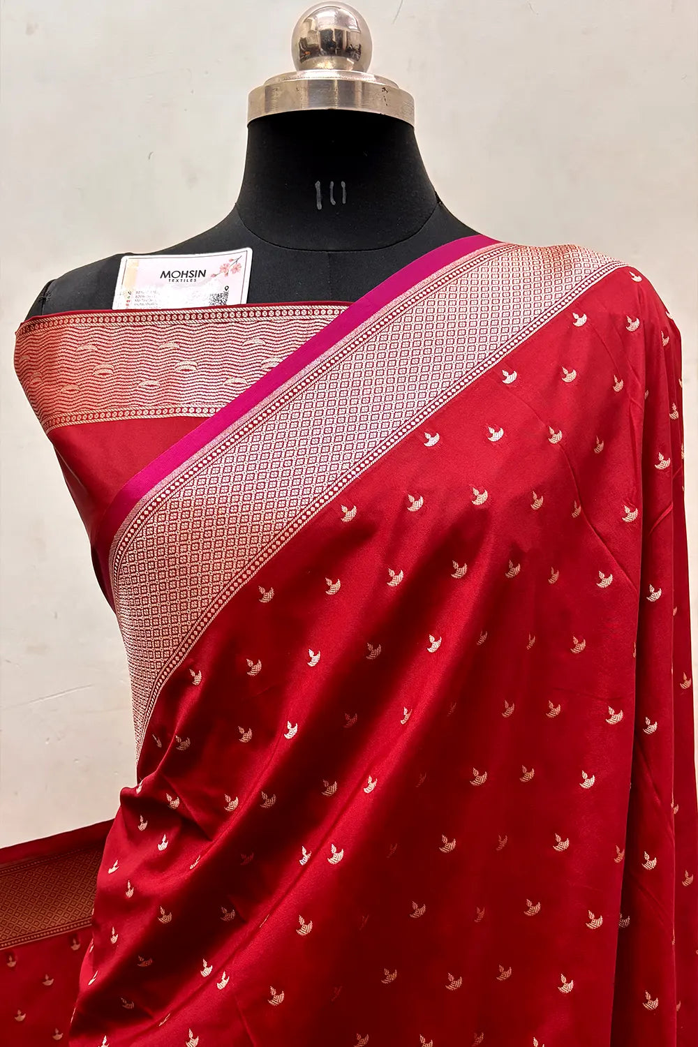 Maroon Diwali Ghat Katan Silk Banarasi Saree