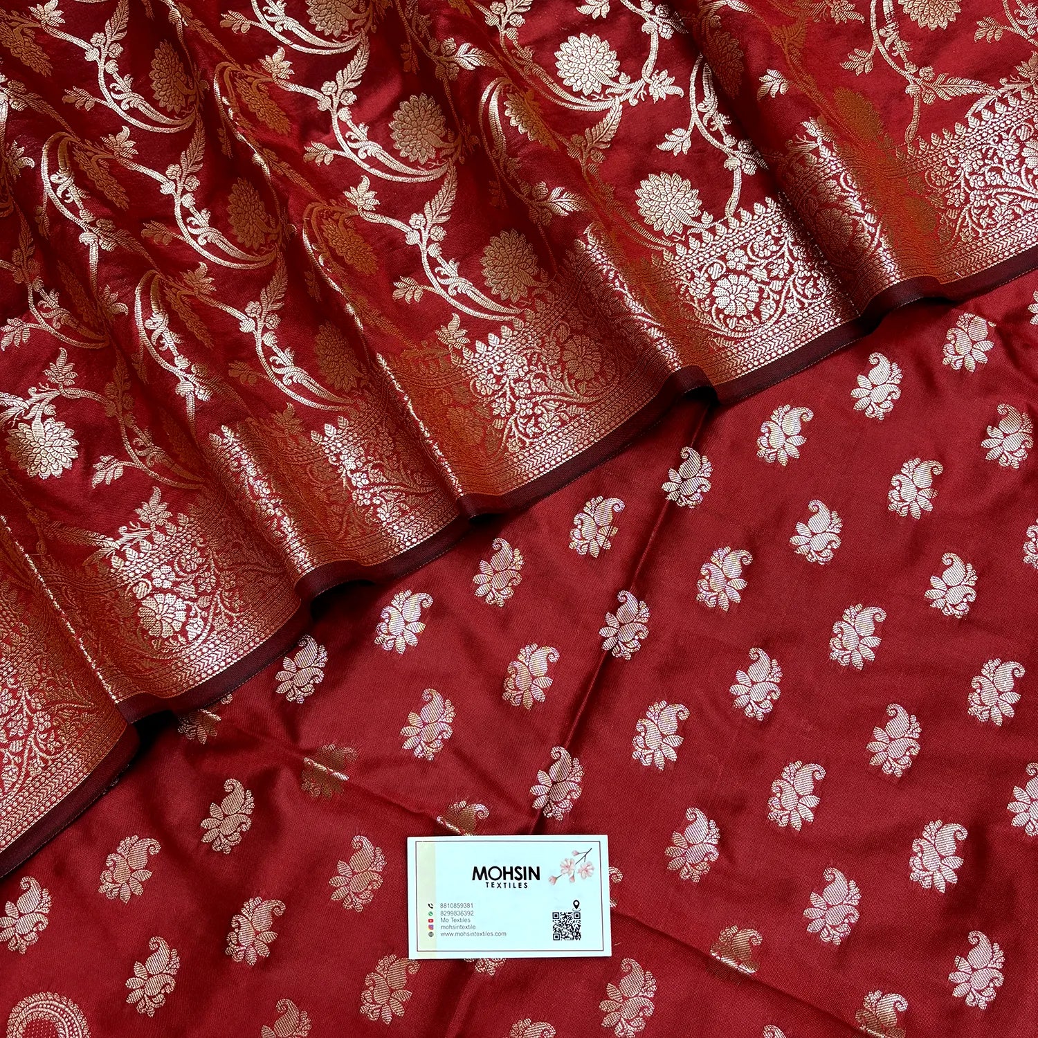 Maroon Godzilla Semi Katan Silk Banarasi Suit