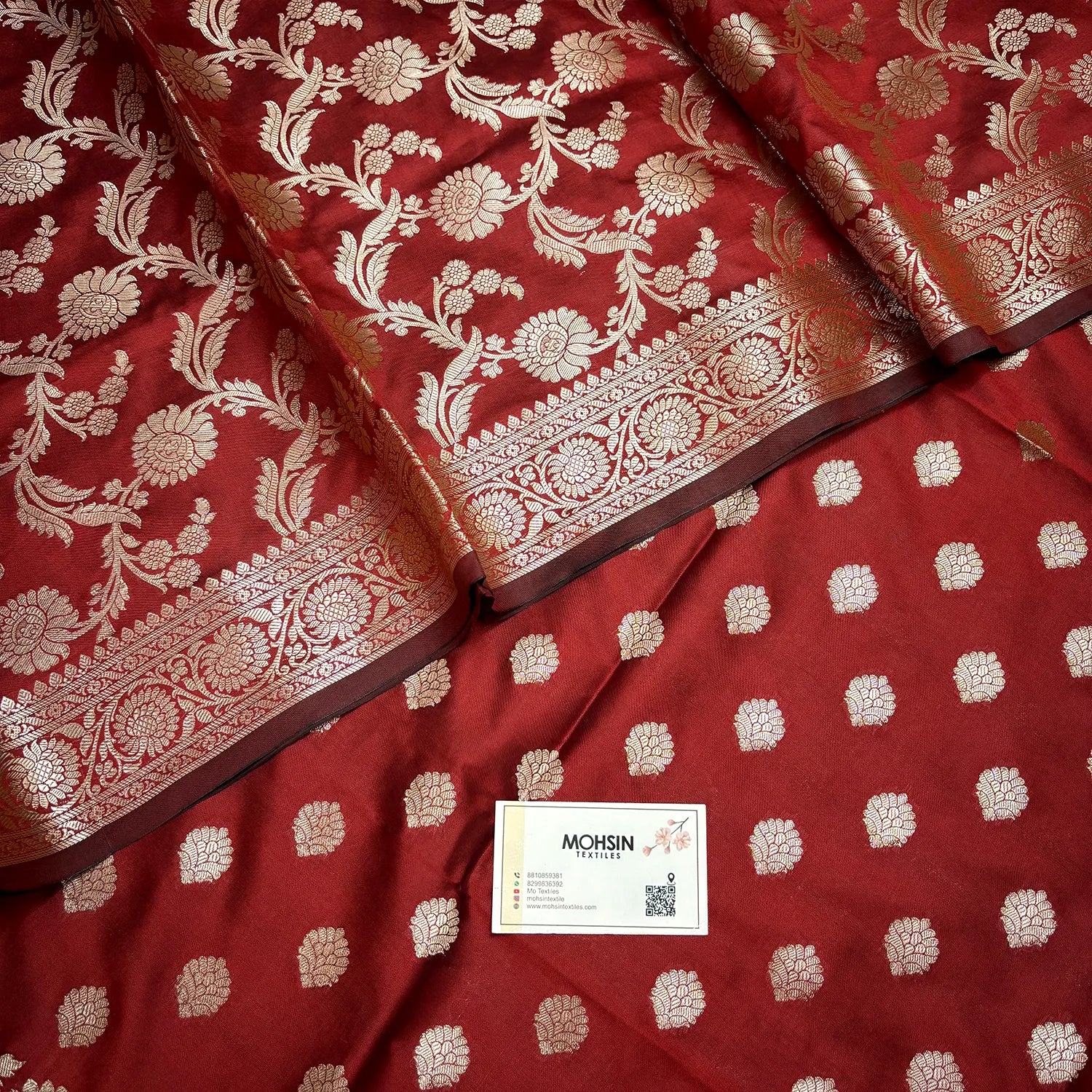 Maroon Kiyari Semi Katan Silk Banarasi Suit