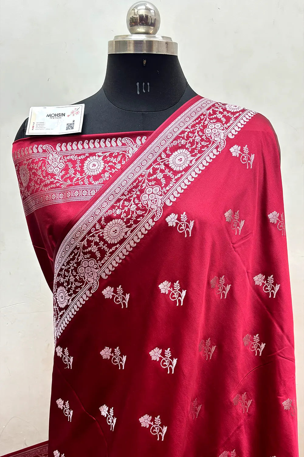 Maroon Zari Katan Silk Banarasi Saree