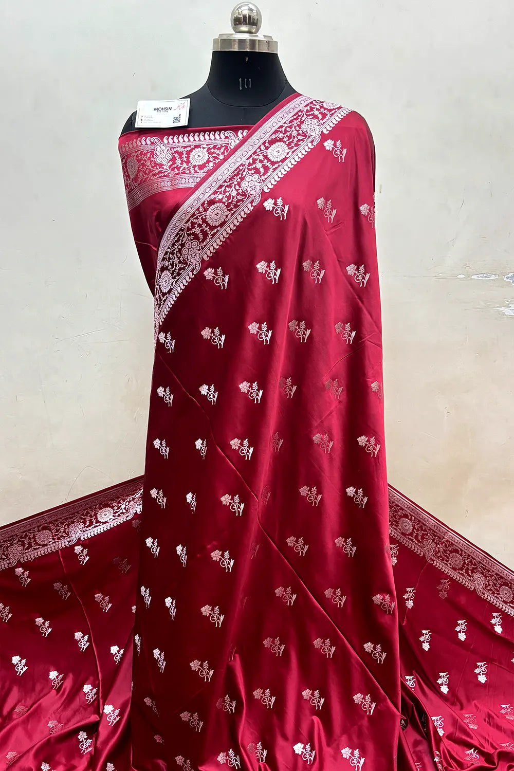 Maroon Zari Katan Silk Banarasi Saree