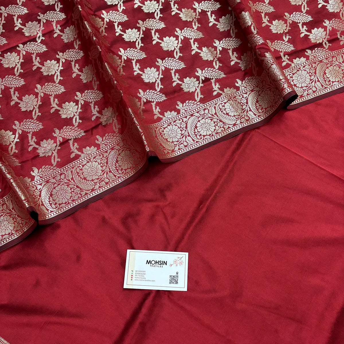 Maroon Plain Ghat Semi Katan Silk Banarasi Suit