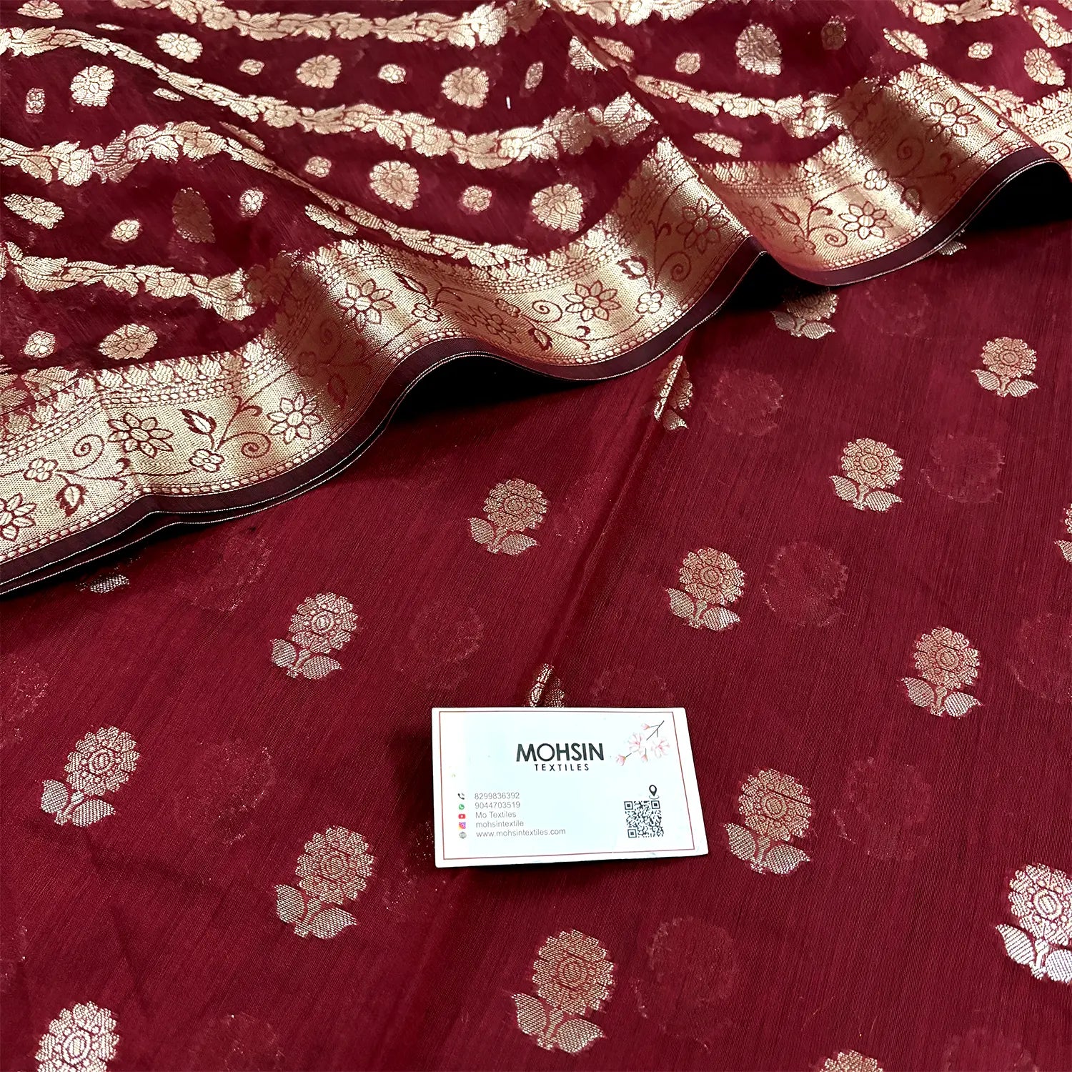 Maroon Resham Banarasi Silk Suit