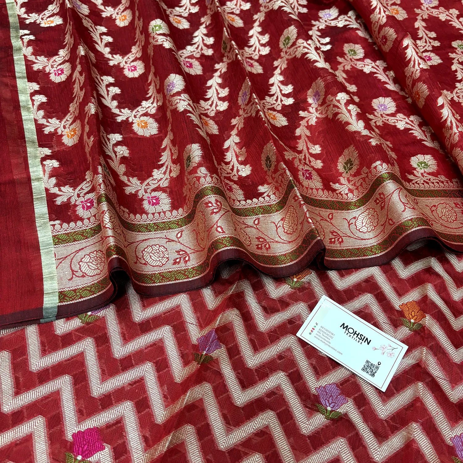 Maroon Resham Banarasi Silk Suit