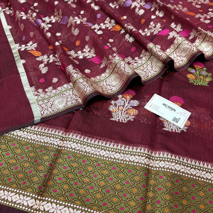 Maroon Resham Banarasi Silk Suit