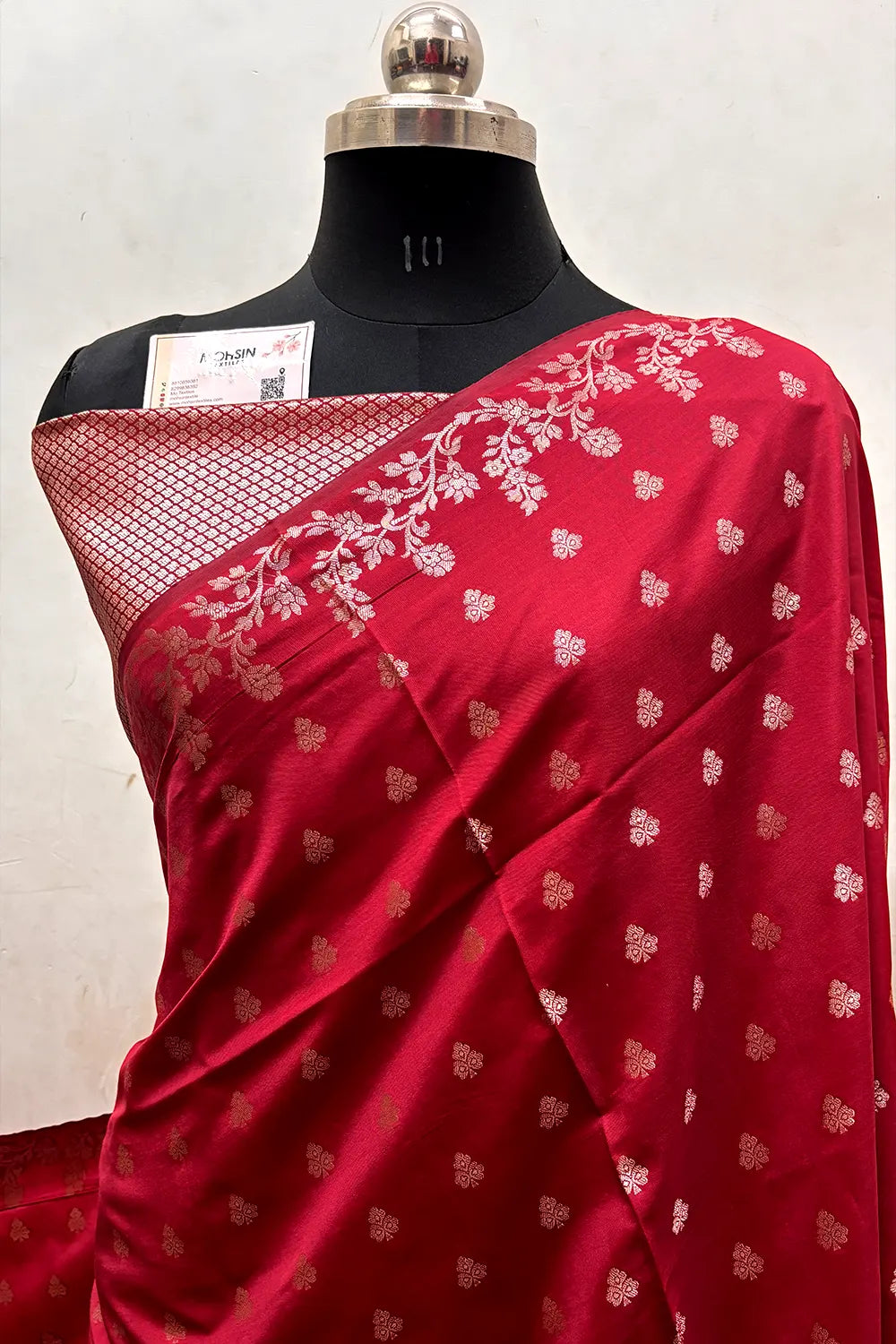 Maroon Semi Katan Silk Banarasi Saree