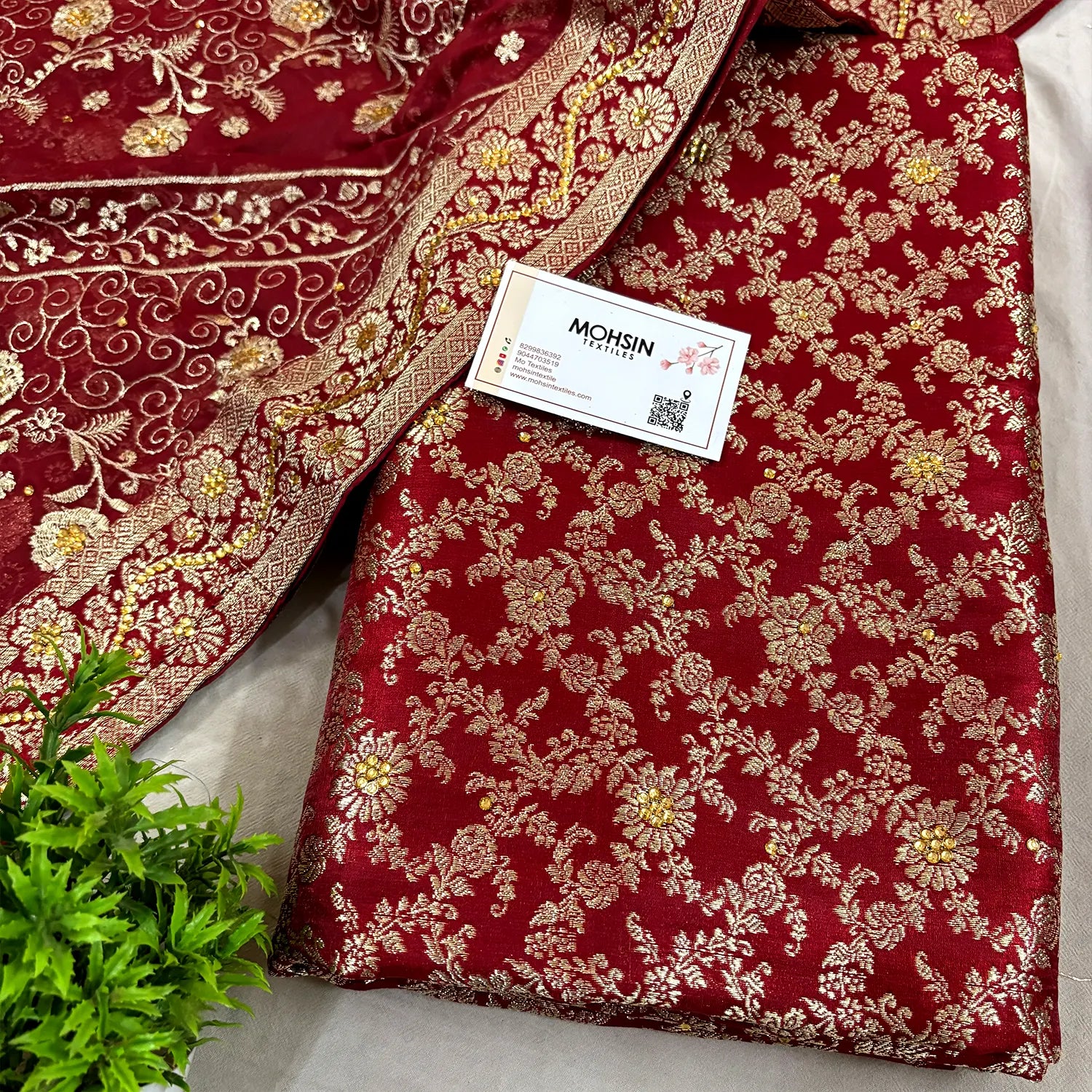 Maroon Stone Work Kimkhab Silk Banarasi Gharara