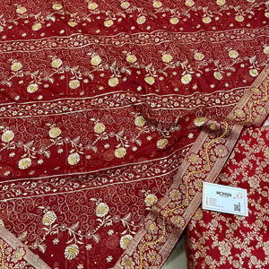 Maroon Stone Work Kimkhab Silk Banarasi Gharara