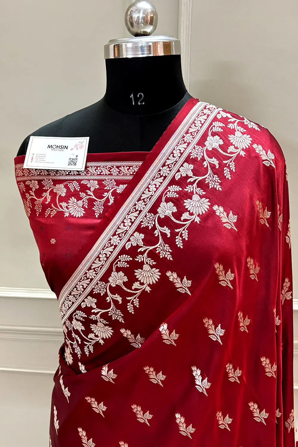 Maroon Tejo Katan Silk Banarasi Saree