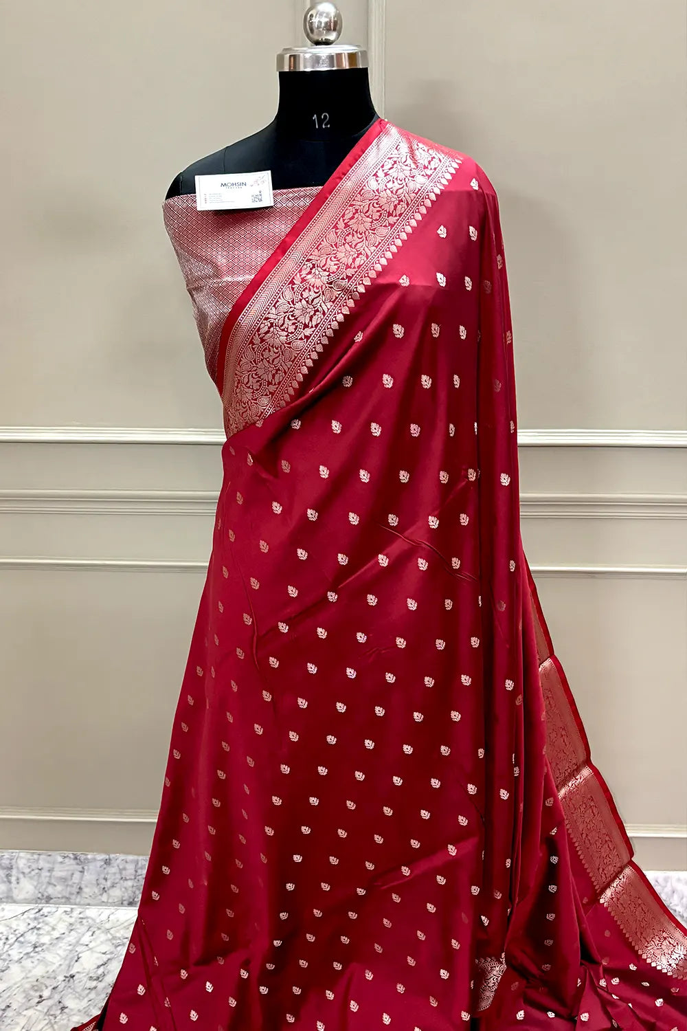 Maroon Zari Banarasi Silk Saree
