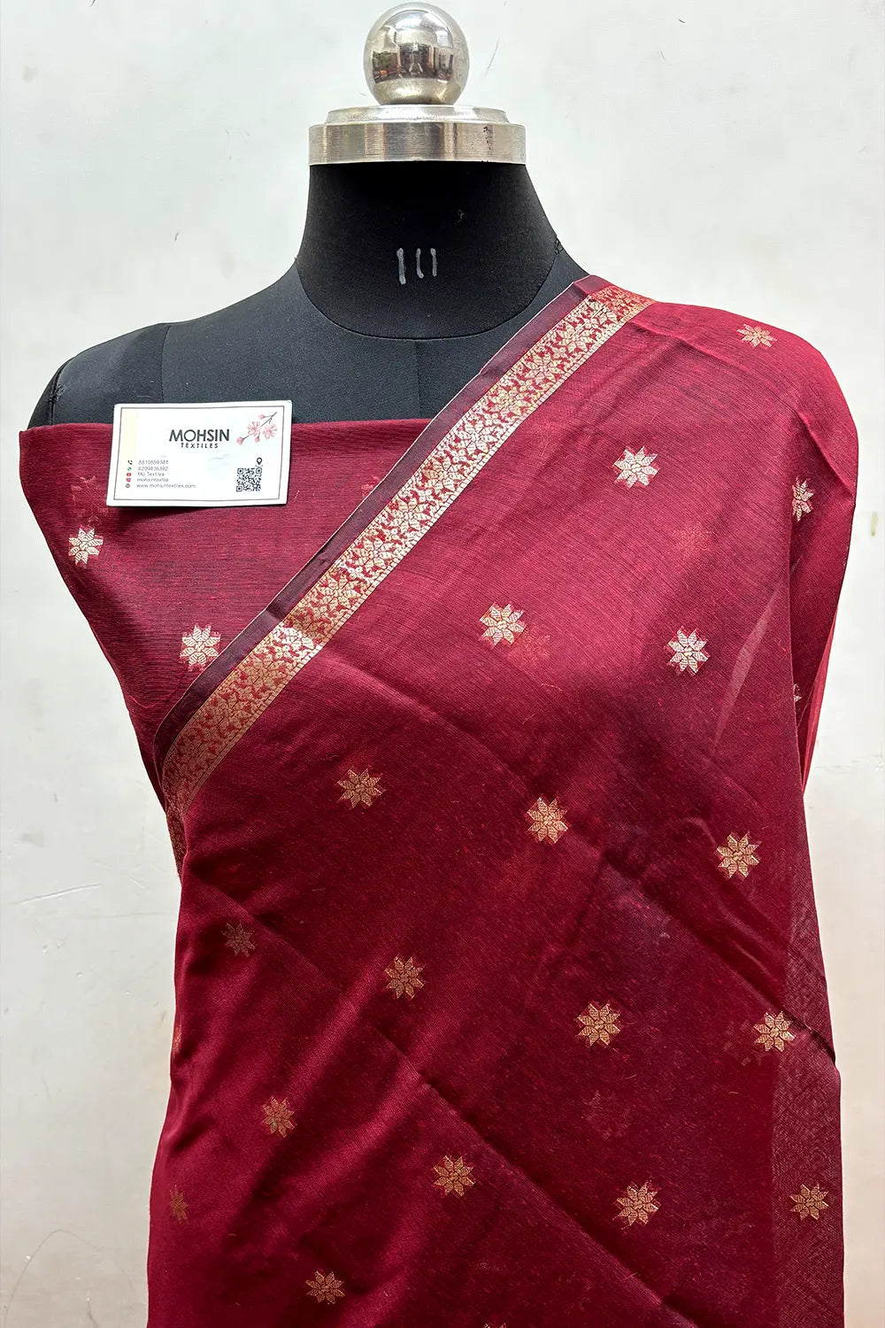Maroon Zari Banarasi Silk Saree