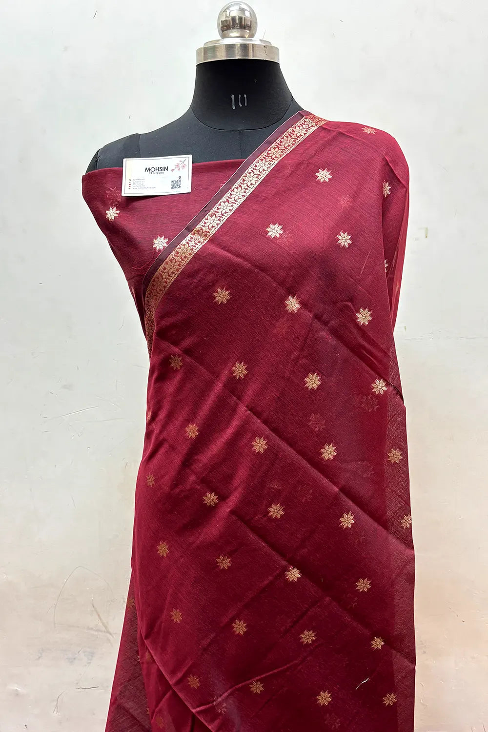 Maroon Zari Banarasi Silk Saree