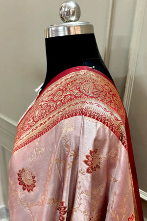 Maroon Zari Katan Silk Banarasi Saree