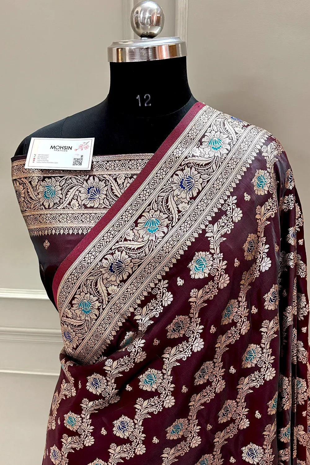 Maroon Zari Katan Silk Banarasi Saree