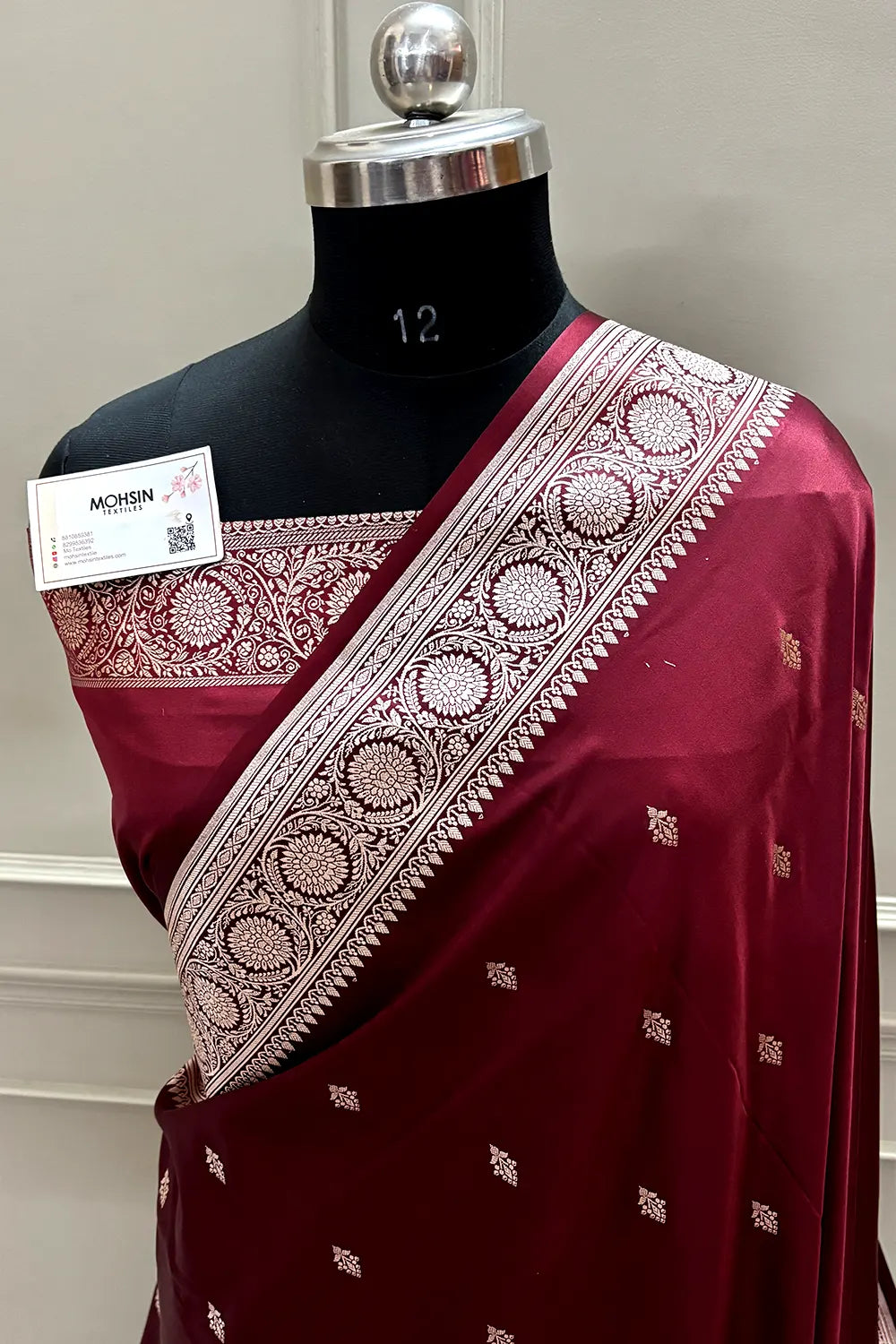Maroon Zari Katan Silk Banarasi Saree