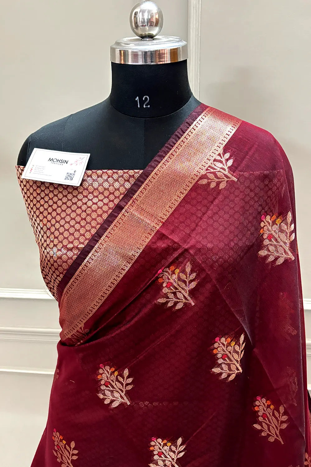 Maroon Zari Resham Banarasi Silk Saree