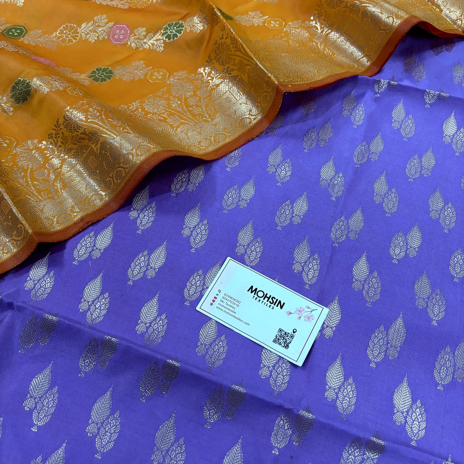 Mauve and Mustard Persian Lau Banarasi Silk Suit