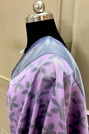 Mauve and Navy Blue Resham Zari Banarasi Silk Saree