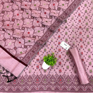 Mauve Resham Banarasi Silk Suit