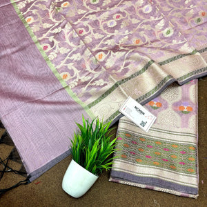 Mauve Resham Banarasi Silk Suit