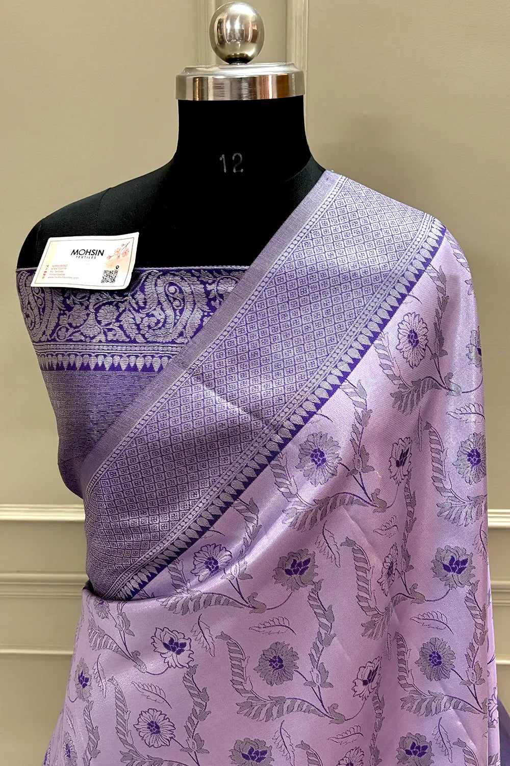 Mauve Resham Zari Banarasi Silk Saree
