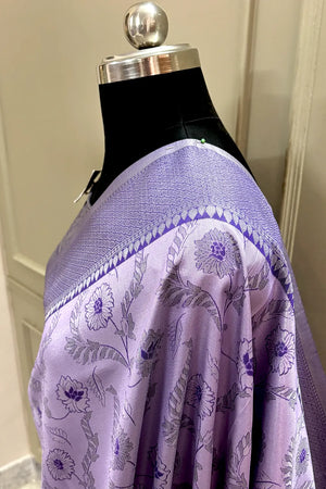 Mauve Resham Zari Banarasi Silk Saree