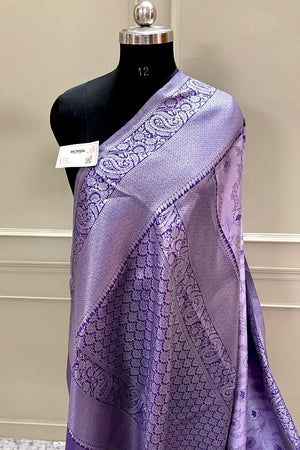 Mauve Resham Zari Banarasi Silk Saree