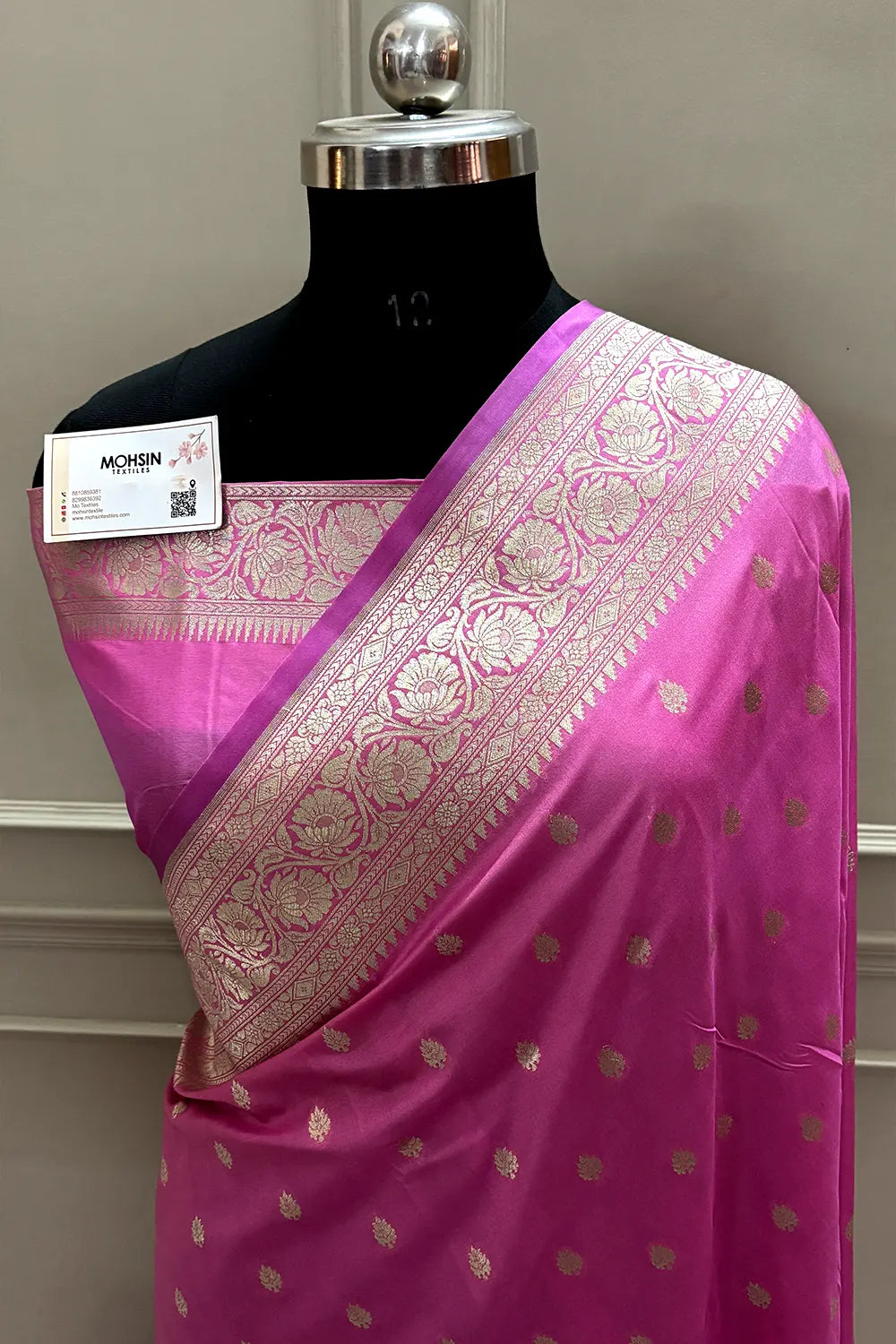 Mauve Rudraksha Buti Katan Silk Banarasi Saree