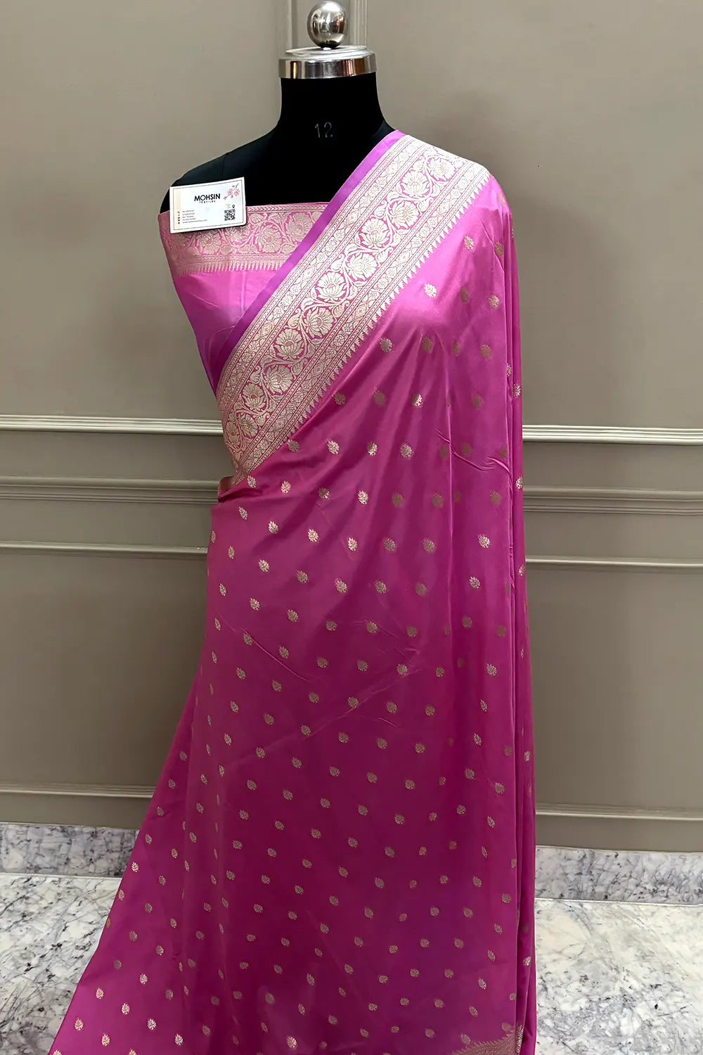 Mauve Rudraksha Buti Katan Silk Banarasi Saree