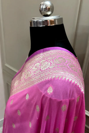 Mauve Rudraksha Buti Katan Silk Banarasi Saree
