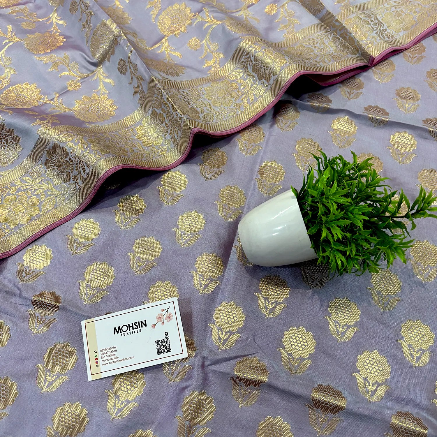 Mauve Zari Satin Silk Banarasi Suit