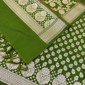 Mehendi Guldaan Fool Katan Silk Banarasi Suit