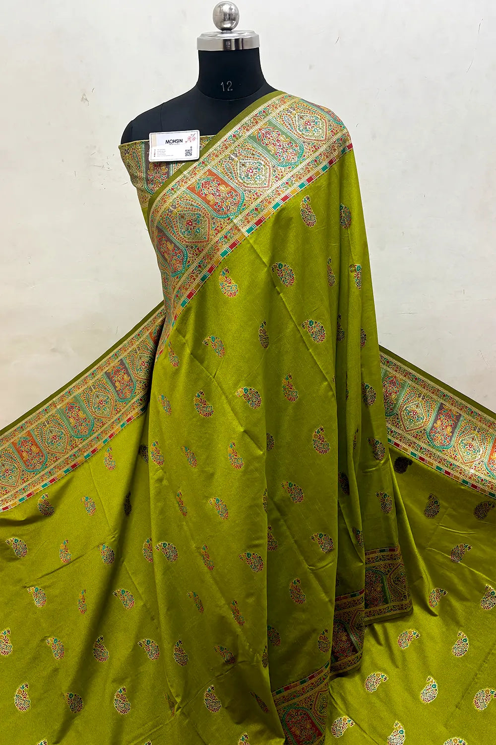 Mehendi Pashmina Silk Banarasi Saree