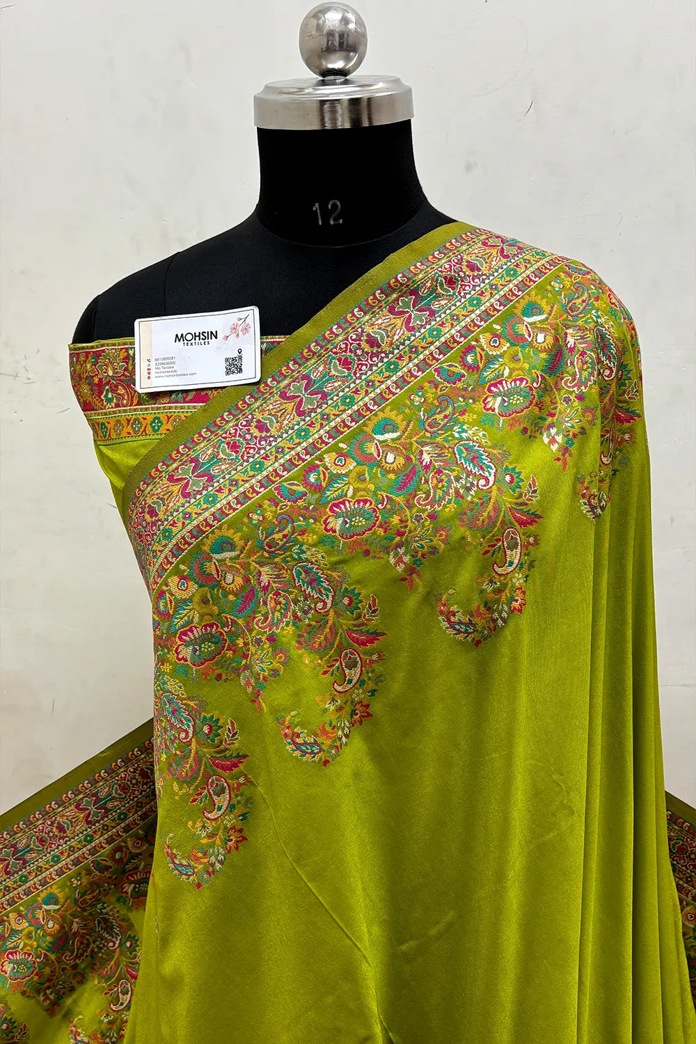 Mehendi Pashmina Silk Banarasi Saree