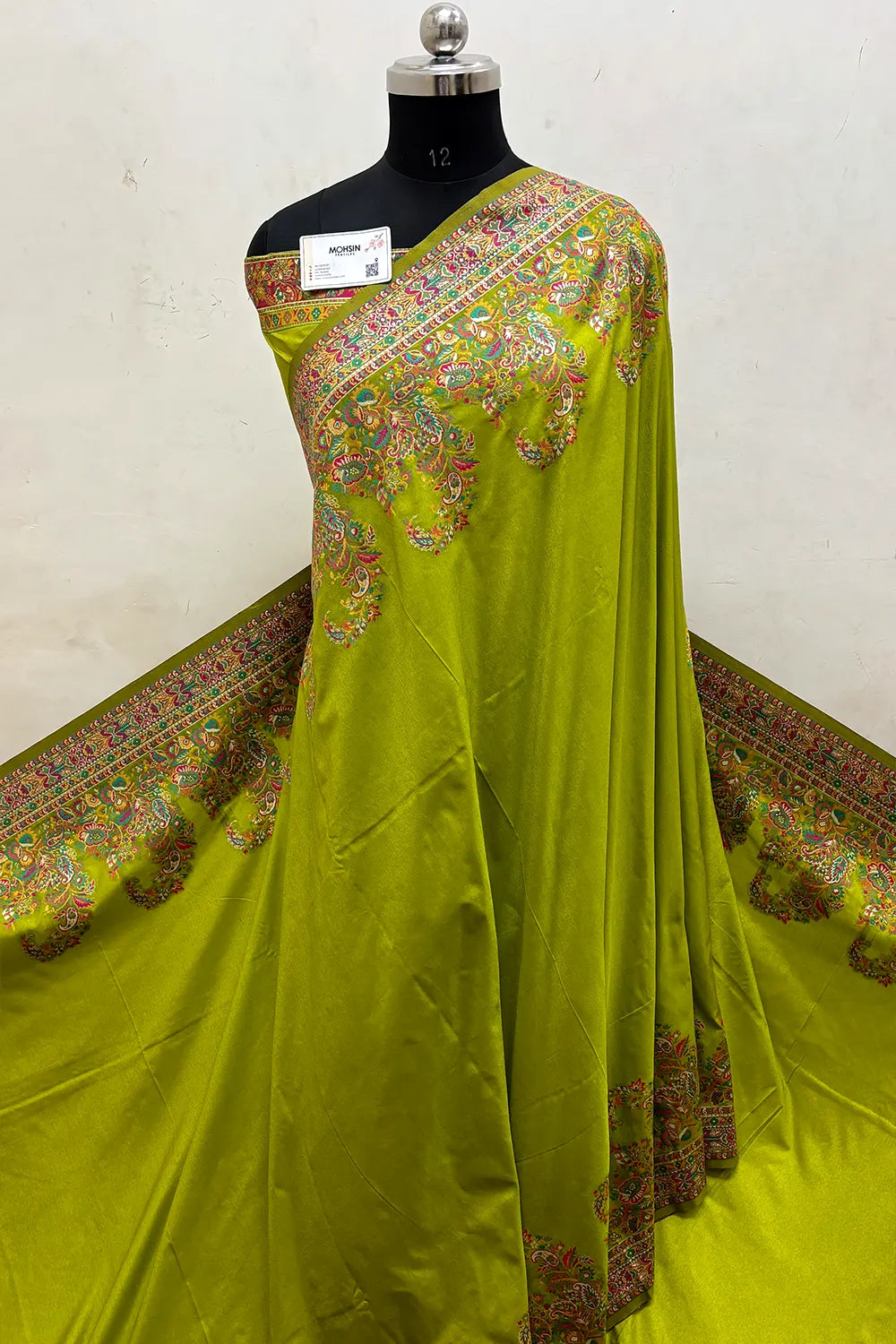 Mehendi Pashmina Silk Banarasi Saree