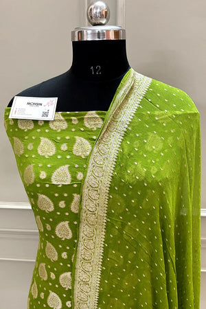 Mehendi Patta Pure Georgette Silk Banarasi Suit