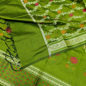 Mehendi Resham Banarasi Silk Suit