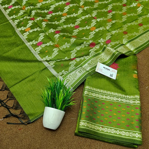 Mehendi Resham Banarasi Silk Suit