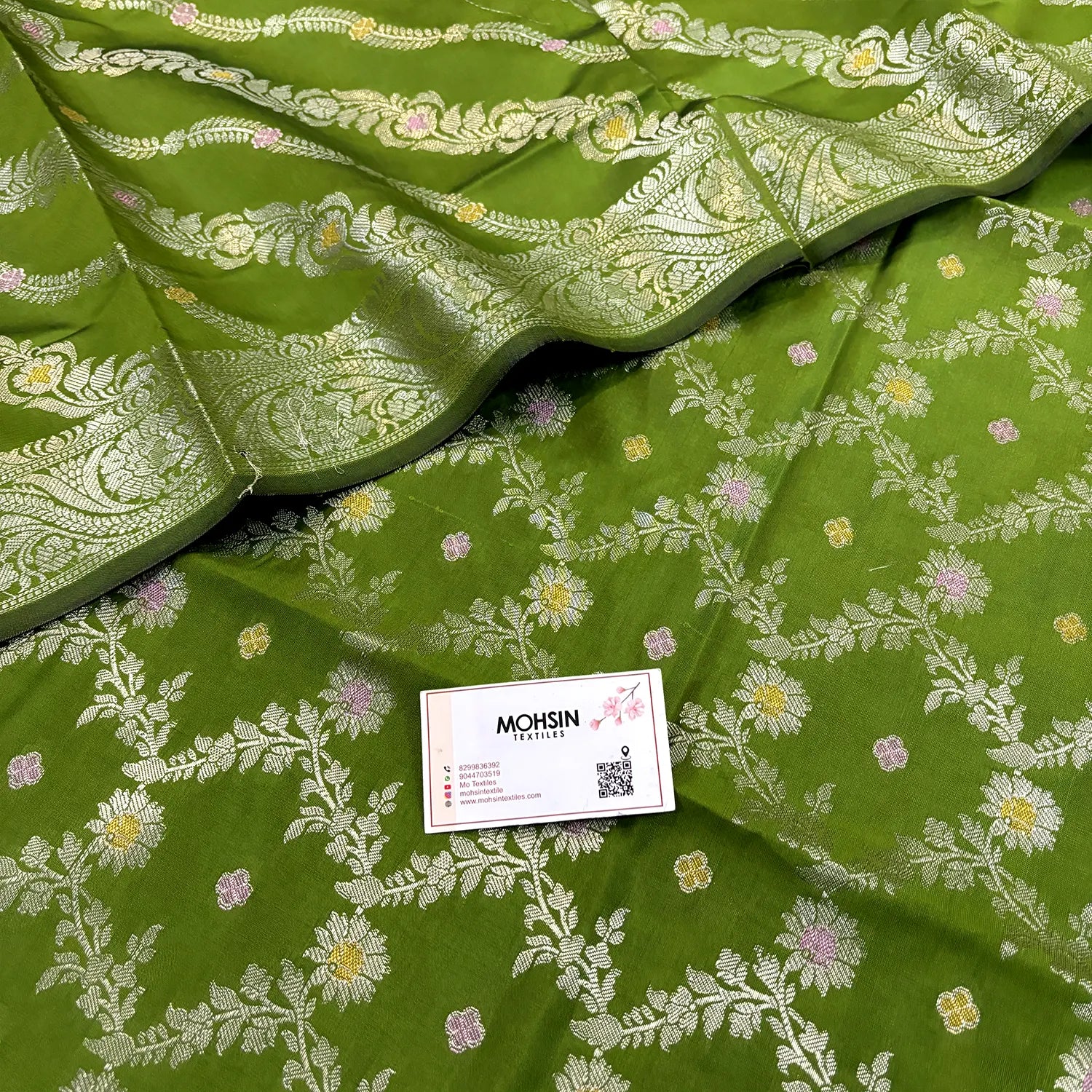 Mehendi Resham Banarasi Silk Suit