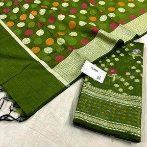 Mehendi Resham Banarasi Silk Suit