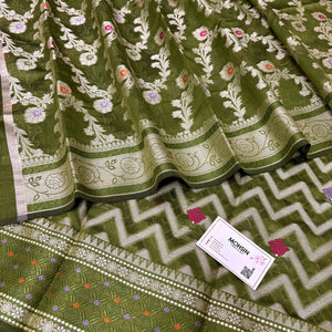 Mehendi Resham Banarasi Silk Suit