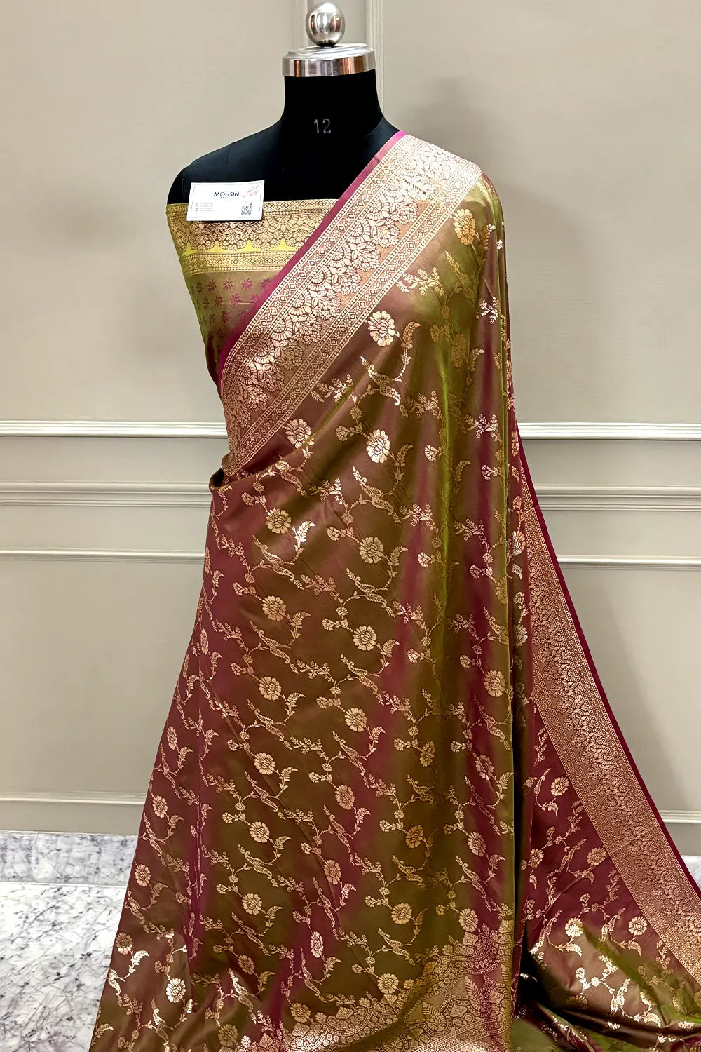Mehendi Zari Banarasi Silk Saree