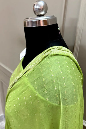 Mehendi Zari Pure Georgette Silk Banarasi Suit