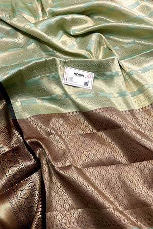 Mint and Black Tissue Silk Banarasi Saree
