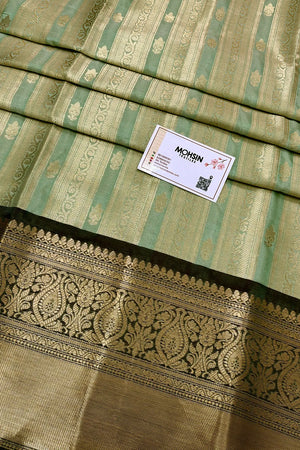 Mint and Wine Tissue Silk Banarasi Saree