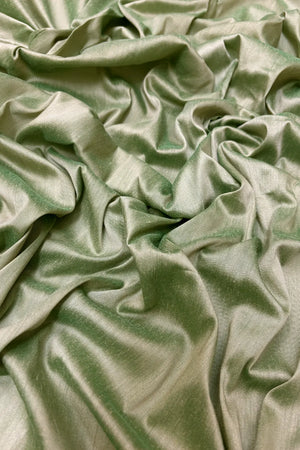 Mint Green Plain Cotton Silk Banarasi Fabric