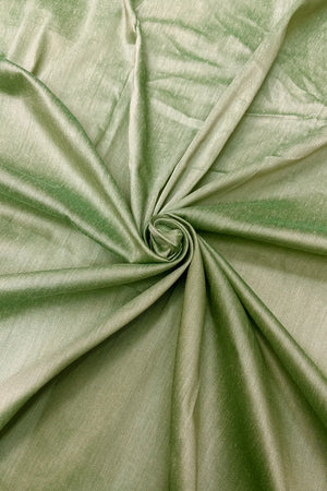 Mint Green Plain Cotton Silk Banarasi Fabric