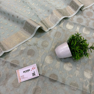 Mint Green Resham Banarasi Silk Suit